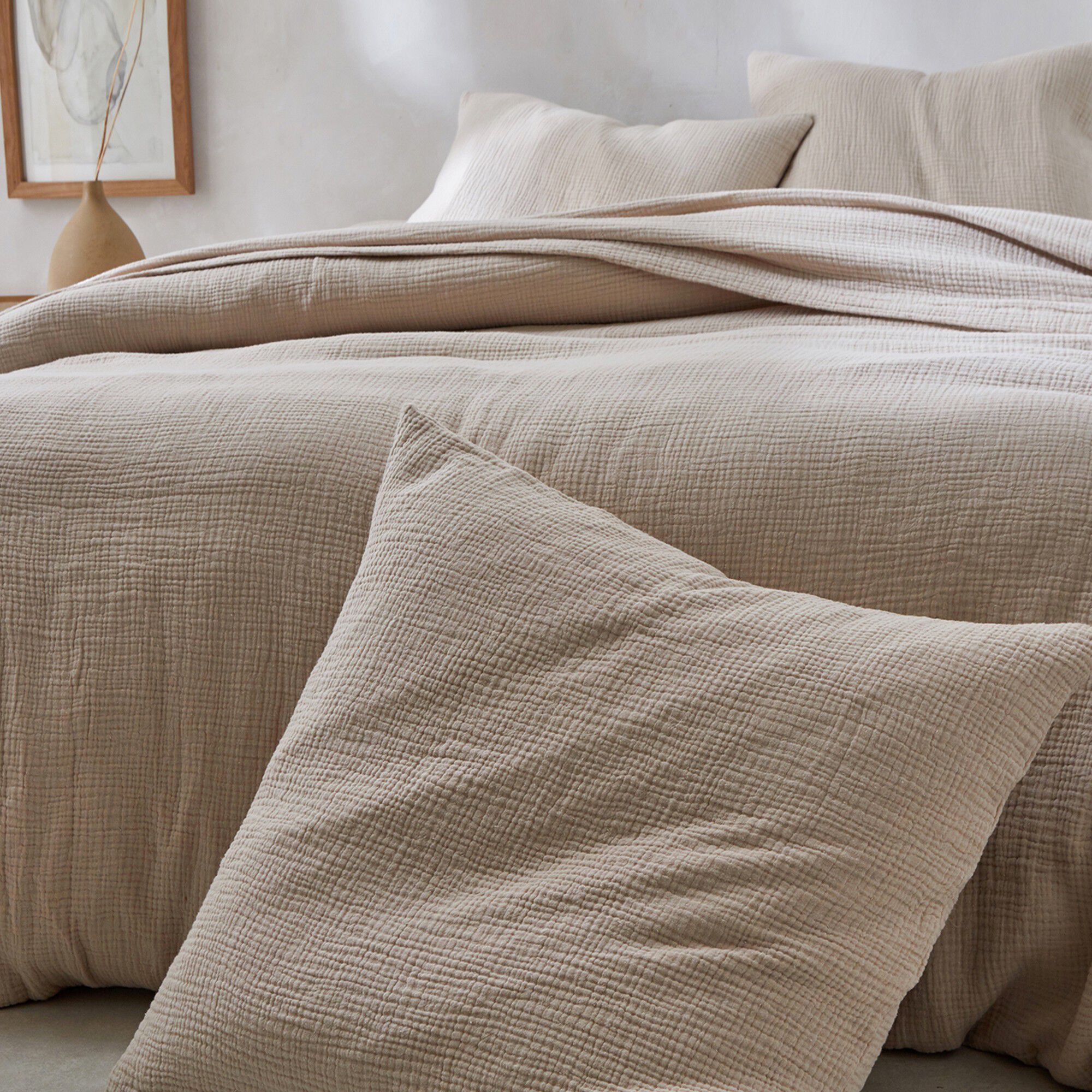 Linge de lit uni en triple gaze de coton