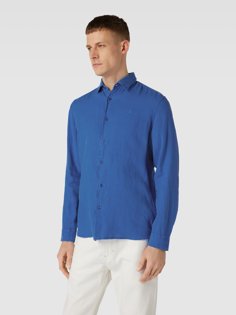 Freizeithemd mit Label-Stitching in royalblau