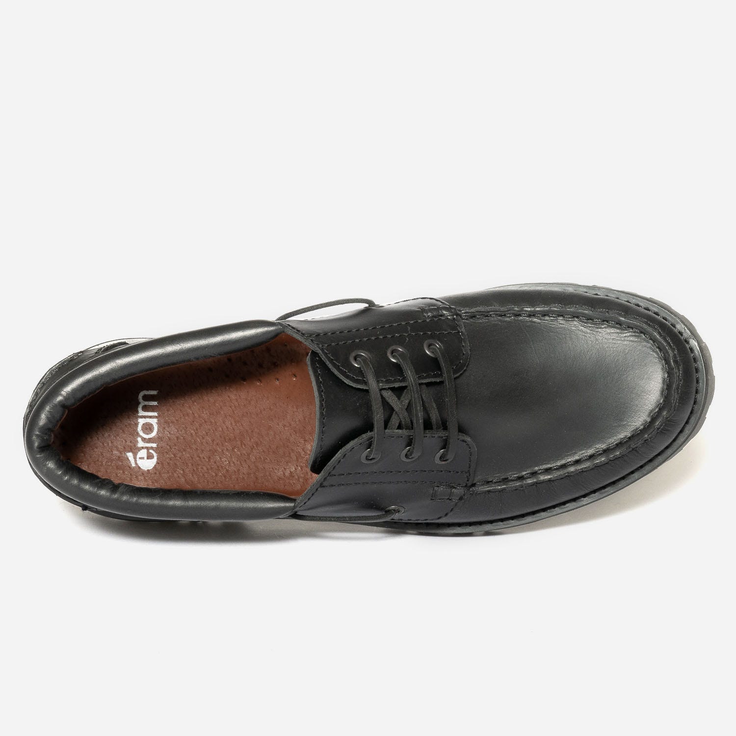Chaussure bateau noir en cuir
