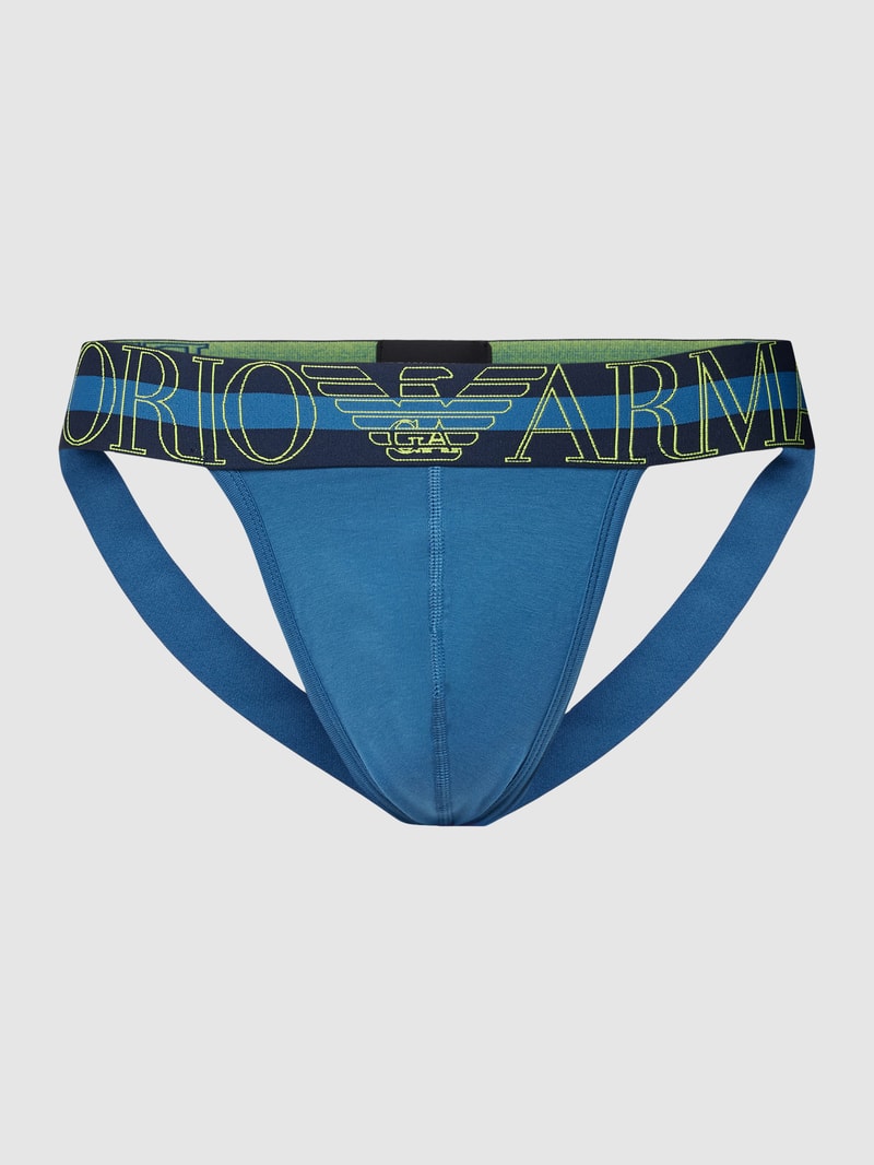 Jockstrap mit eingewebtem Logo Modell 'MEGALOGO' in blau
