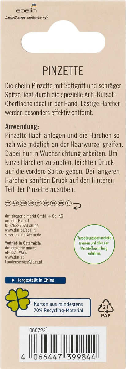Pinzette mit Softgriff, 1 St