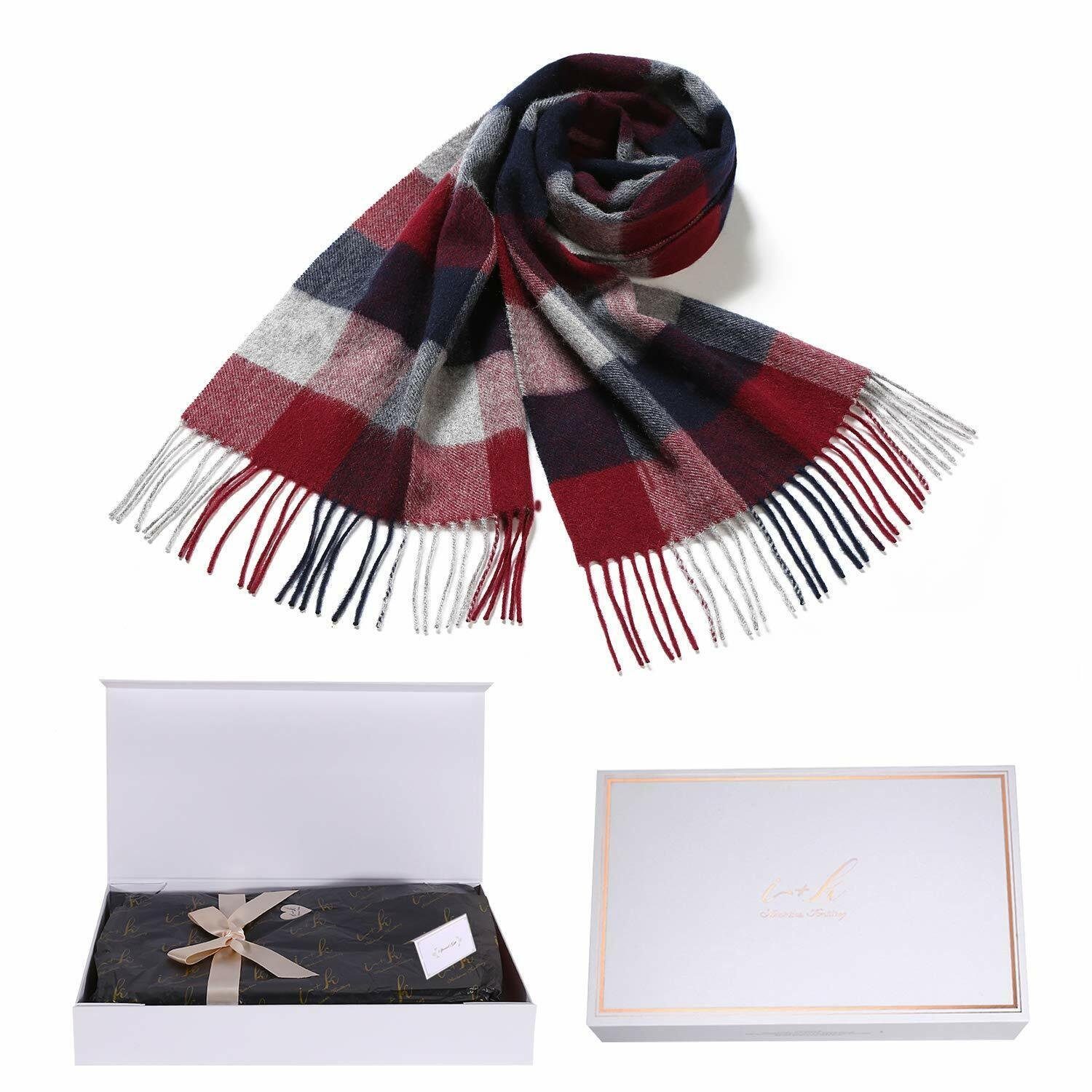 i + k Wollschal Premium Merino-Wollschal-Tuch in Geschenkbox - Unisex 30x180cm, (Geschenk-Set, 1x Schal in edler Geschenkverpackung), Weich, warm und vielseitig für jeden Anlass, in Geschenkbox.
