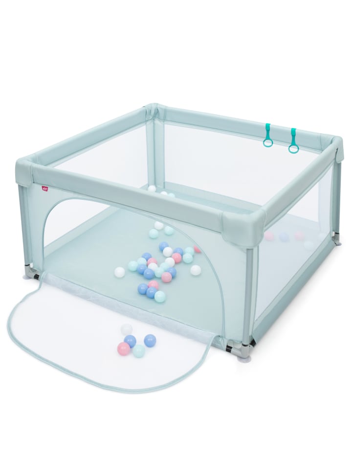 COSTWAY Laufgitter 120cm mit 50 Spielbällen in Hellblau günstig kaufen onesize