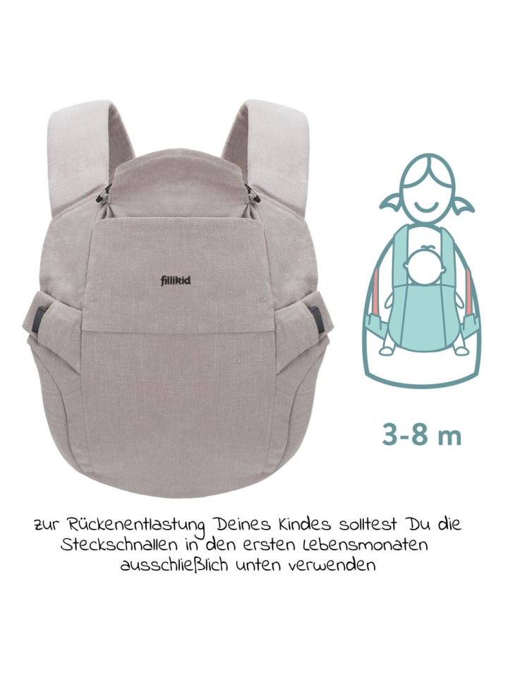 fillikid Babytrage Natural ab 3,5 -20 kg in grau günstig kaufen onesize