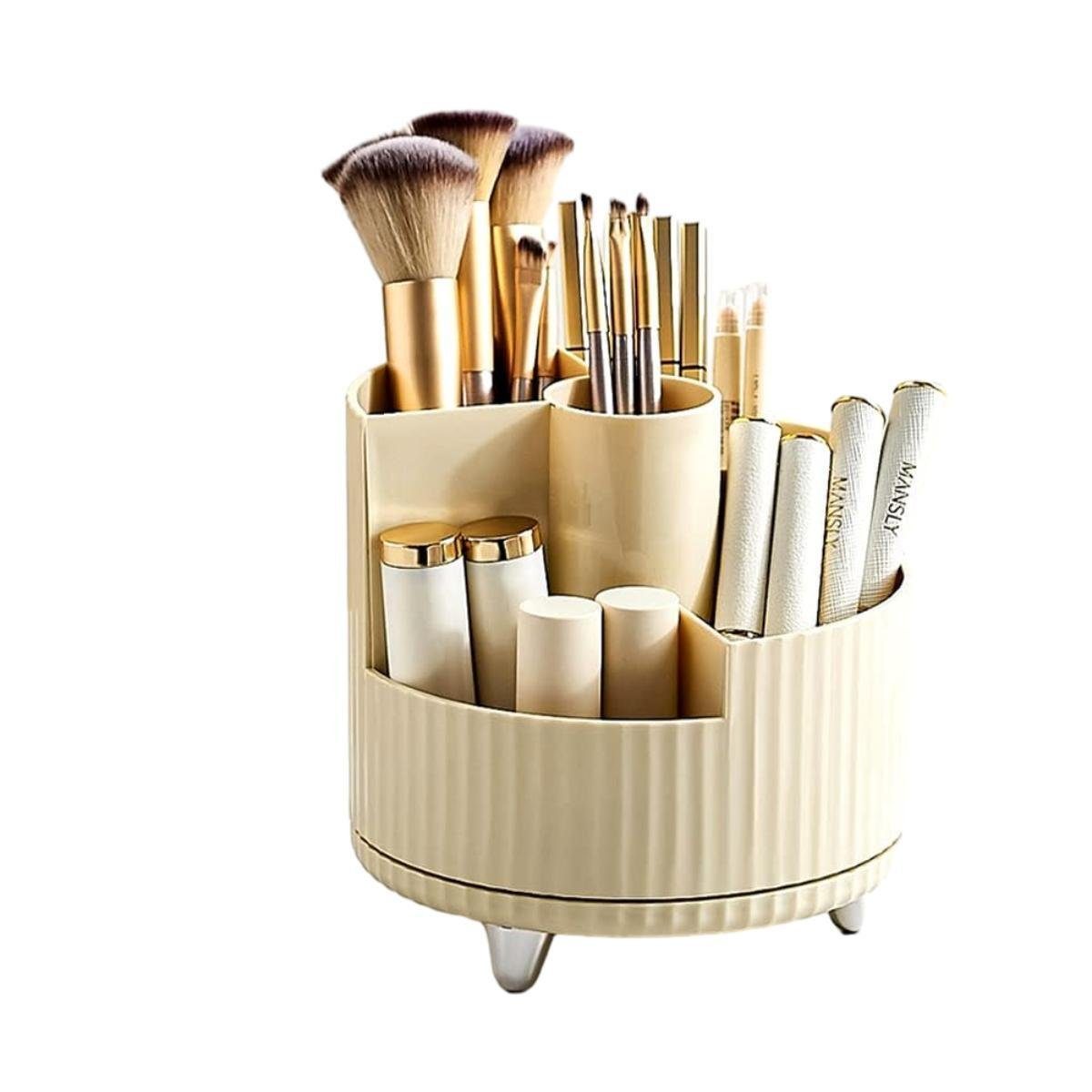 Runxizhou Kosmetikkoffer Make Up Kosmetik Organizer, 360 Drehung Beauty Organizer - Weiß