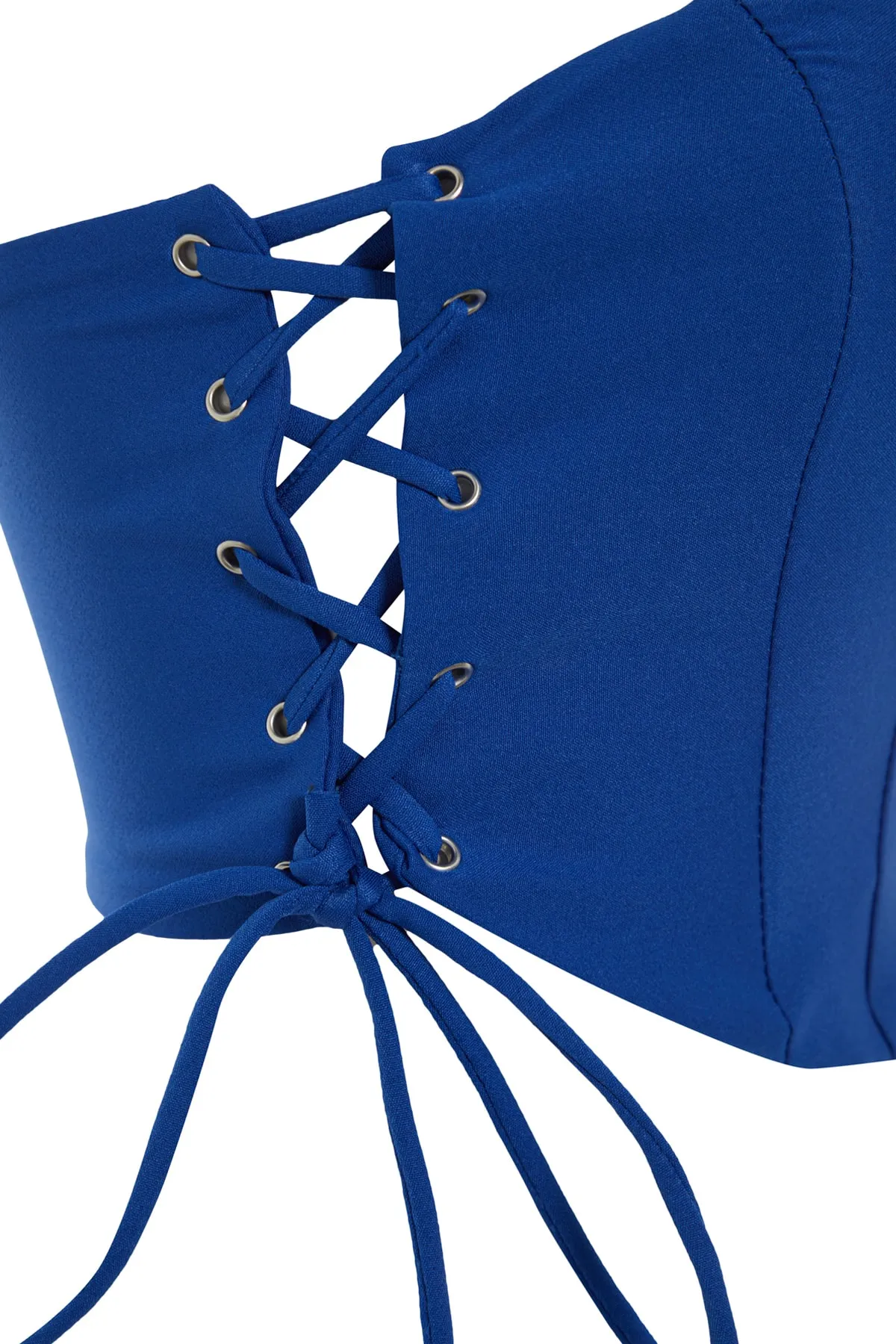 Trendyol Collection  Saks Crop Lined Woven Pile Bustier TPRSS22BS0026