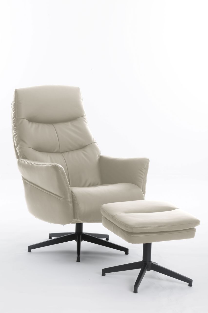 Happy Home Happy Home gepolsteter Relaxsessel mit Hocker HWP62-BEI beige