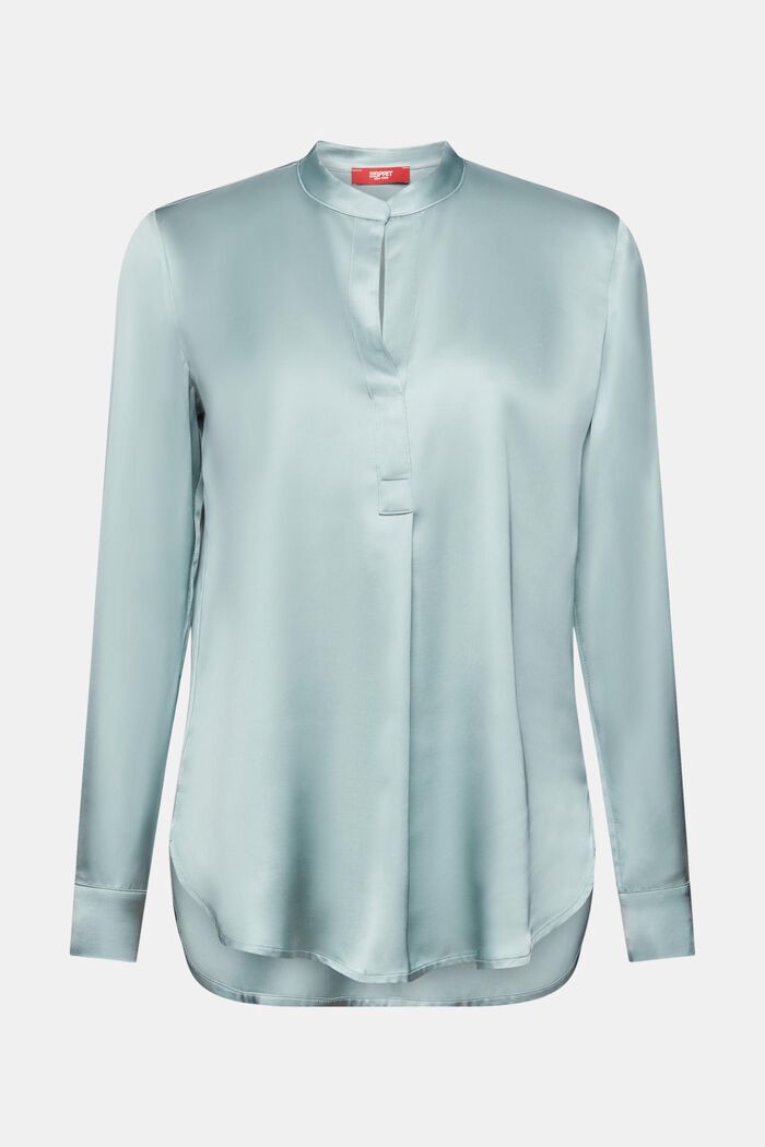 Satinbluse mit V-Ausschnitt