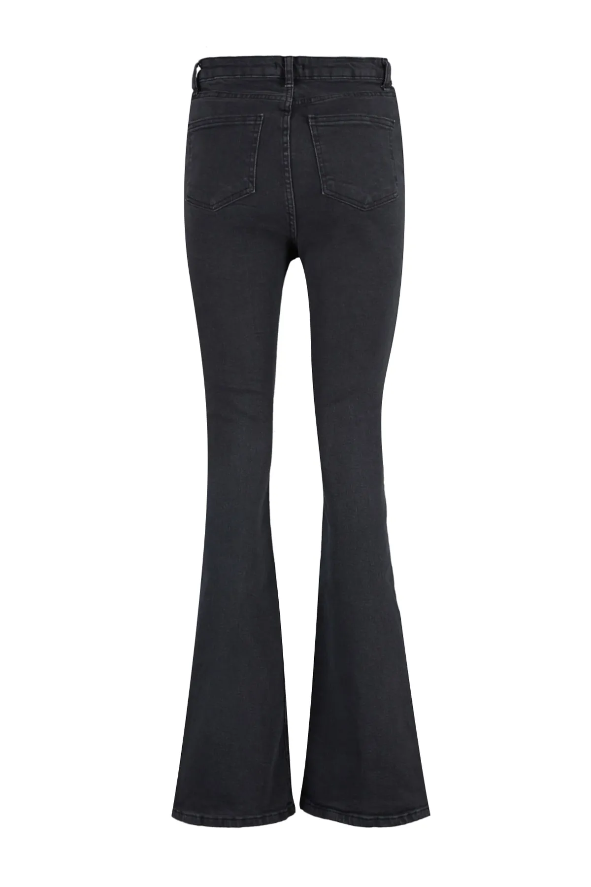Trendyol Collection  Schwarze Schlagjeans mit hoher Taille und Knopfleiste vorn TWOSS20JE0111