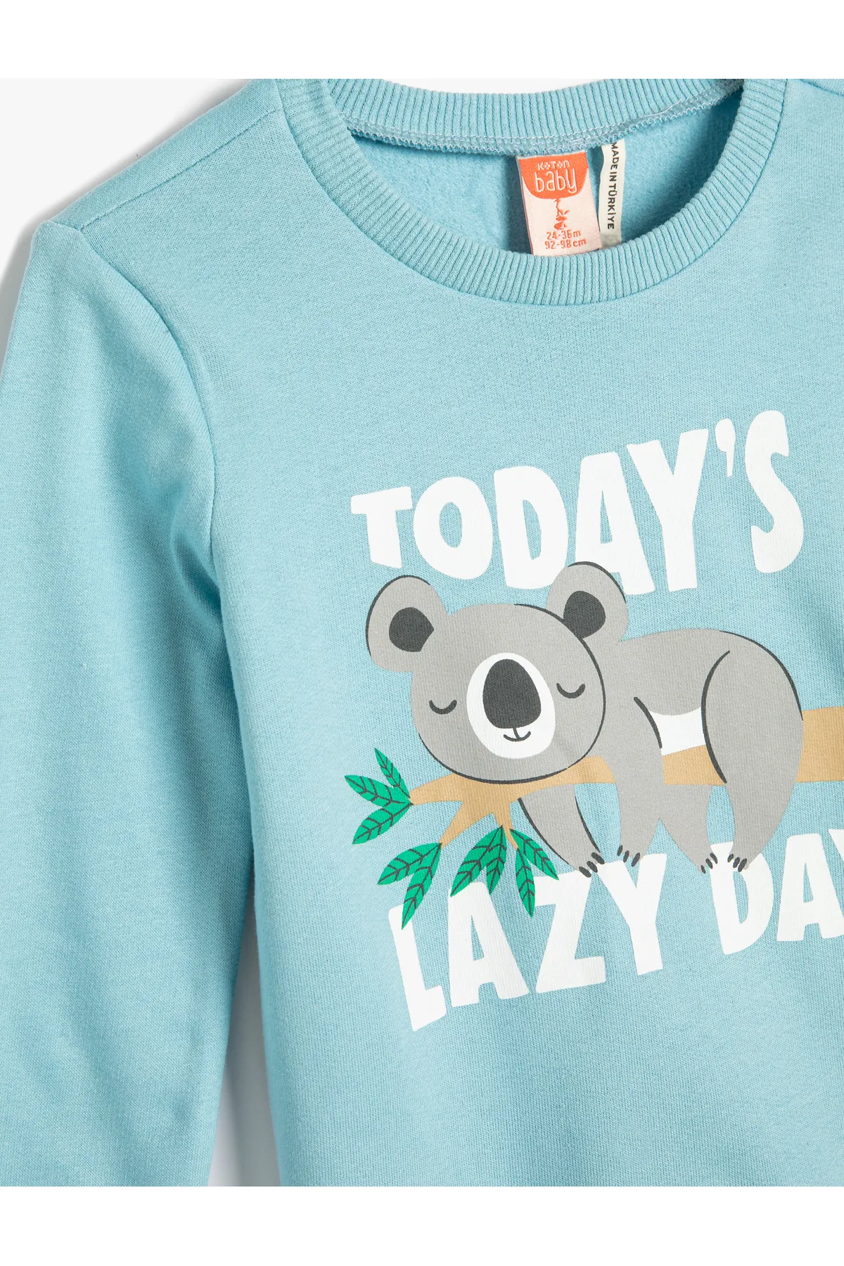 Koton  Sweatshirt mit Koala-Print aus Baumwolle mit erhöhtem Rundhalsausschnitt