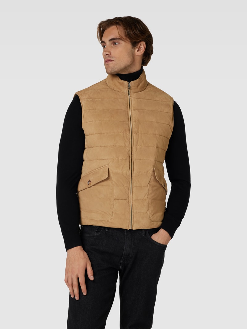 Weste aus Ziegenleder in khaki