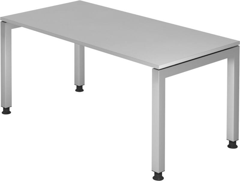 Hammerbacher VJS16/5 J Serie Höhenverstellbar Schreibtisch Rechteckig Holz Silber 4 Füße 1.600 x 680 mm