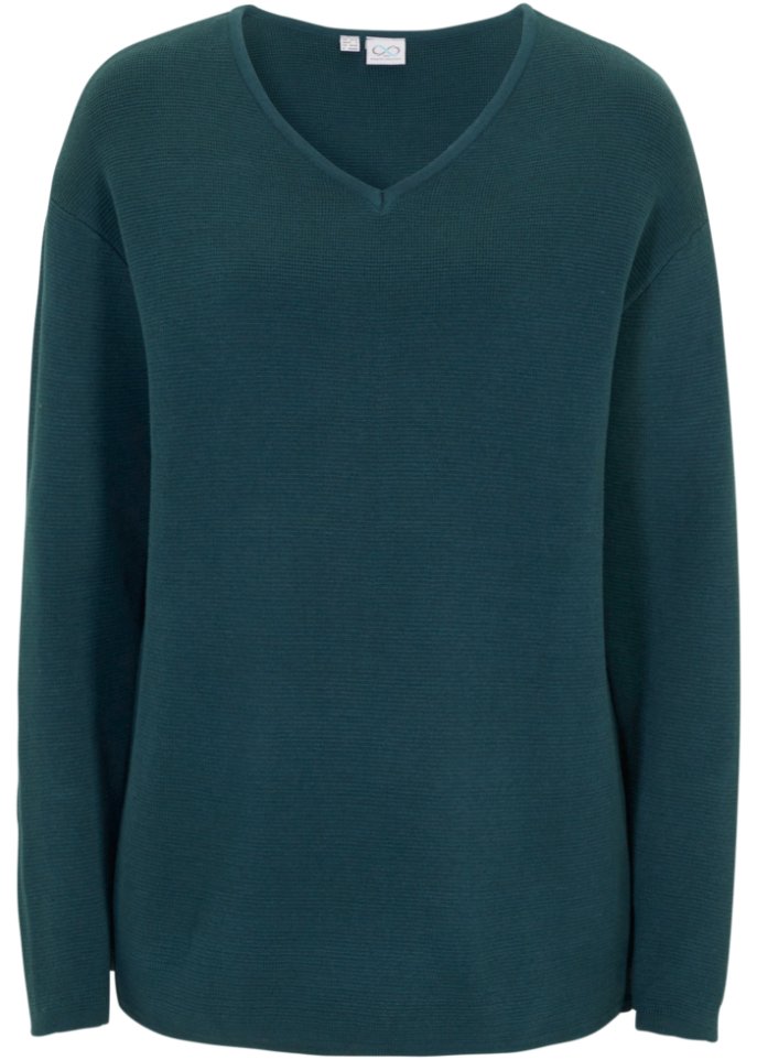 Essential Milano Rib Pullover mit V-Ausschnitt