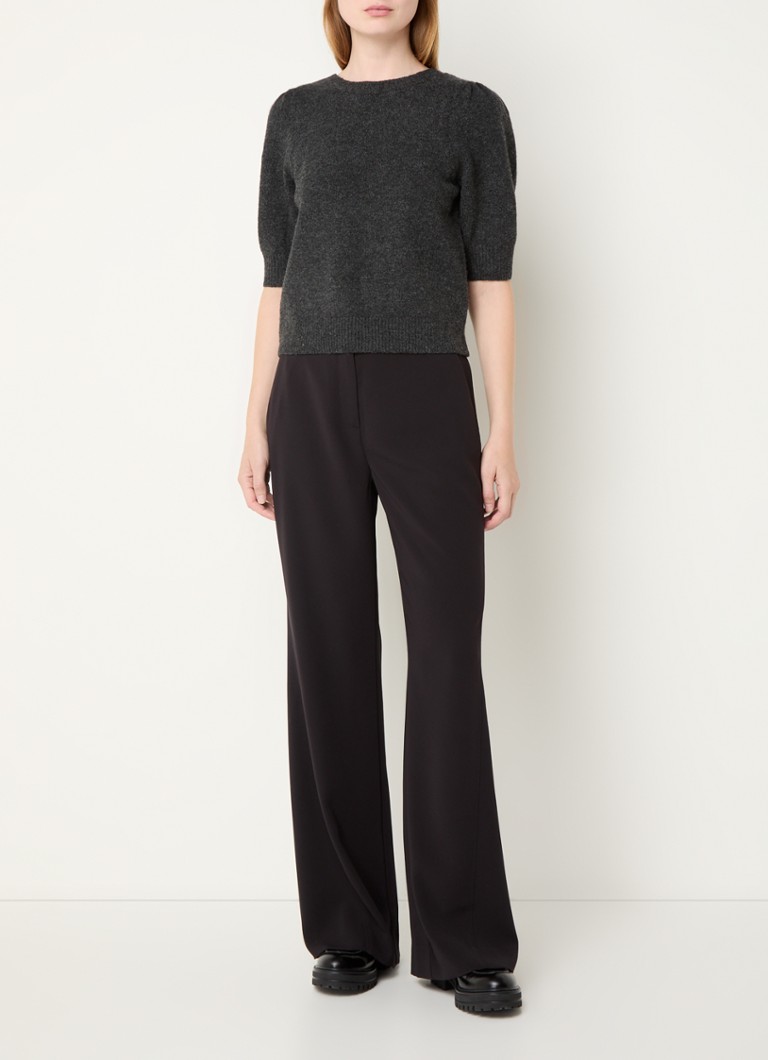 Top Neo Noir Martha in maglia fine di misto lana con dettagli ricamati