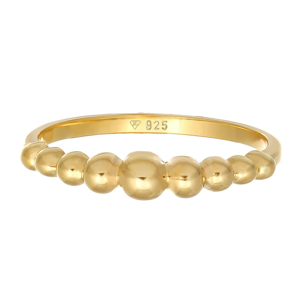 Elli Elli Bague Bague à empiler pour dames Boule à pois Optique Blogger Trend en argen Bague