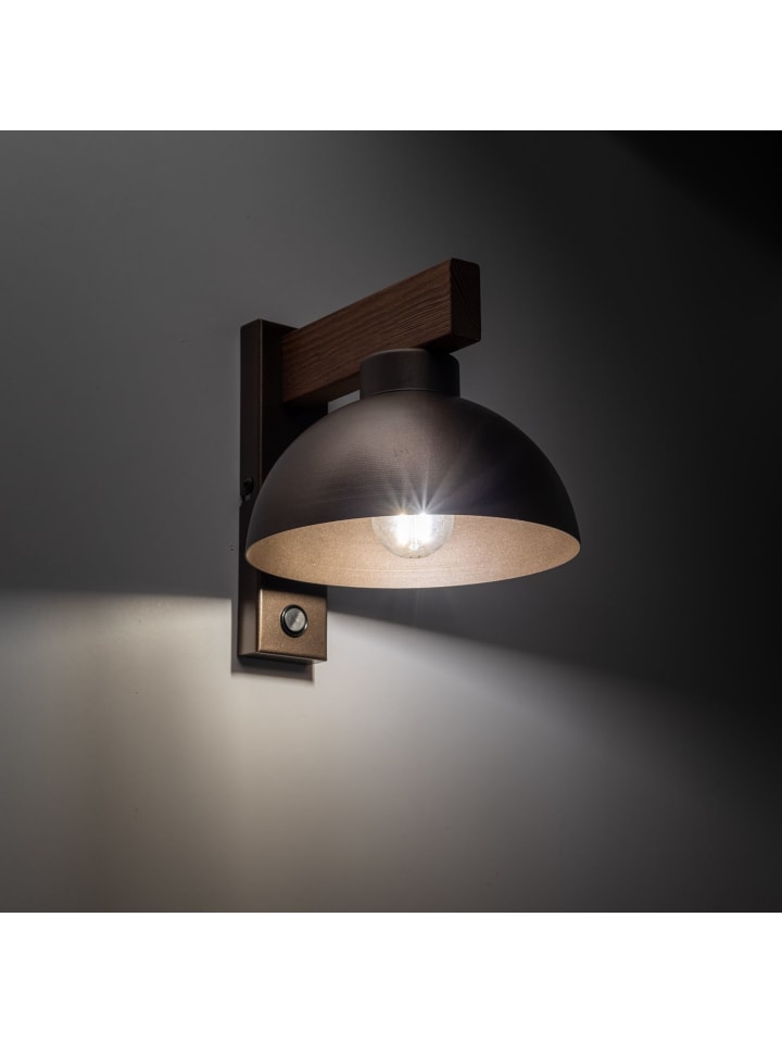 Licht-Erlebnisse Wandlampe in Walnuss Braun günstig kaufen onesize