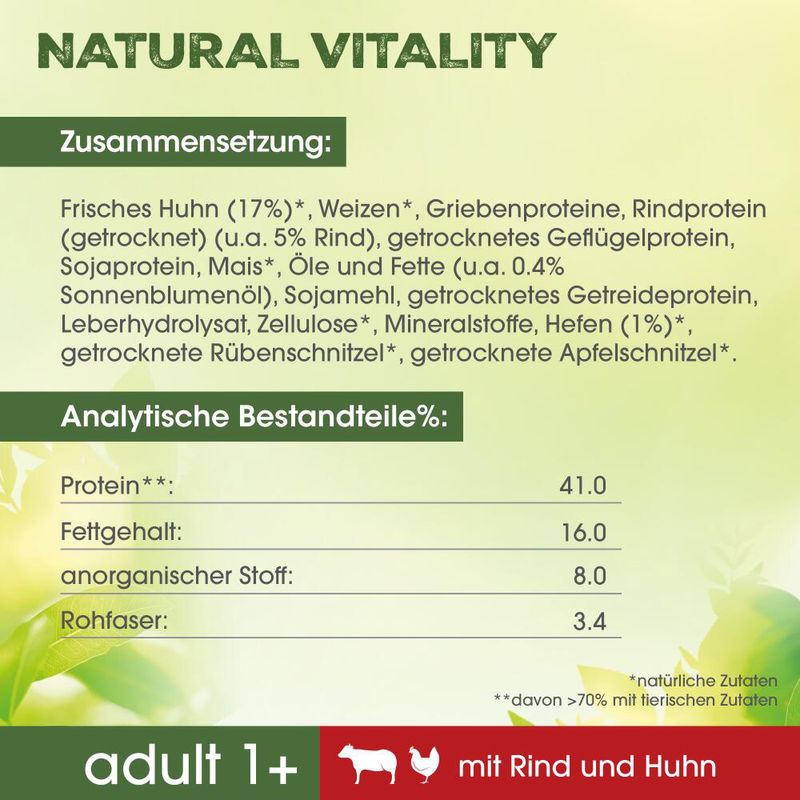 Perfect Fit Natural Vitality Adult 1+ Rind und Huhn