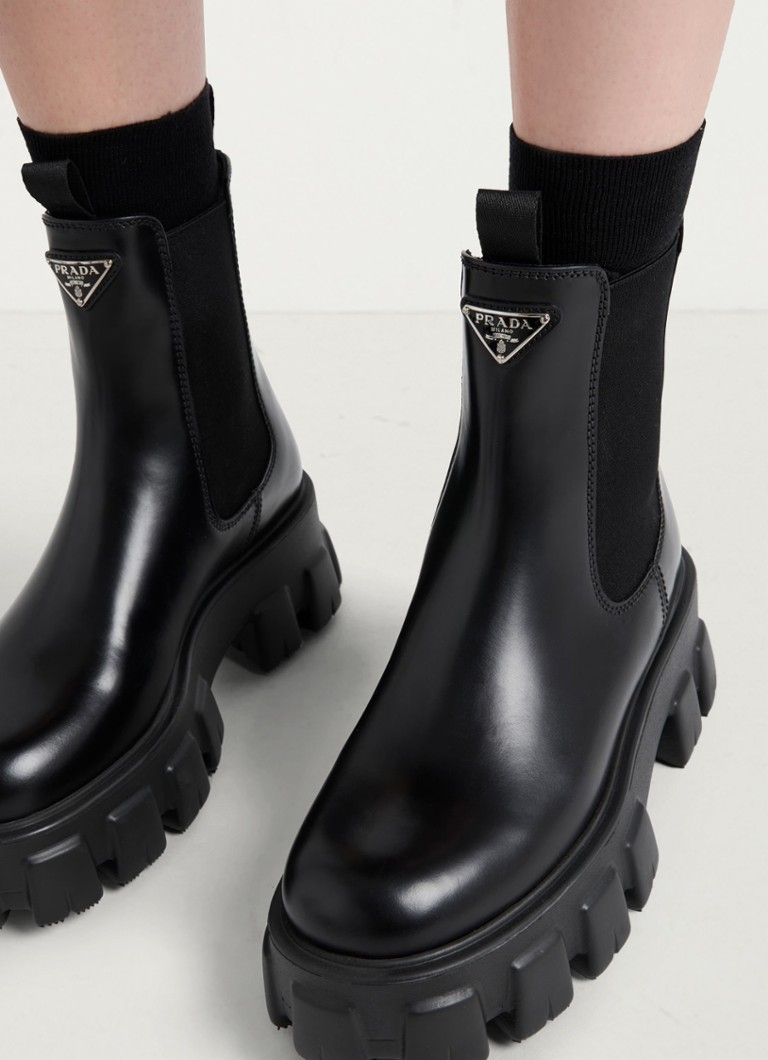 Prada  Monolith chelsea boot van leer