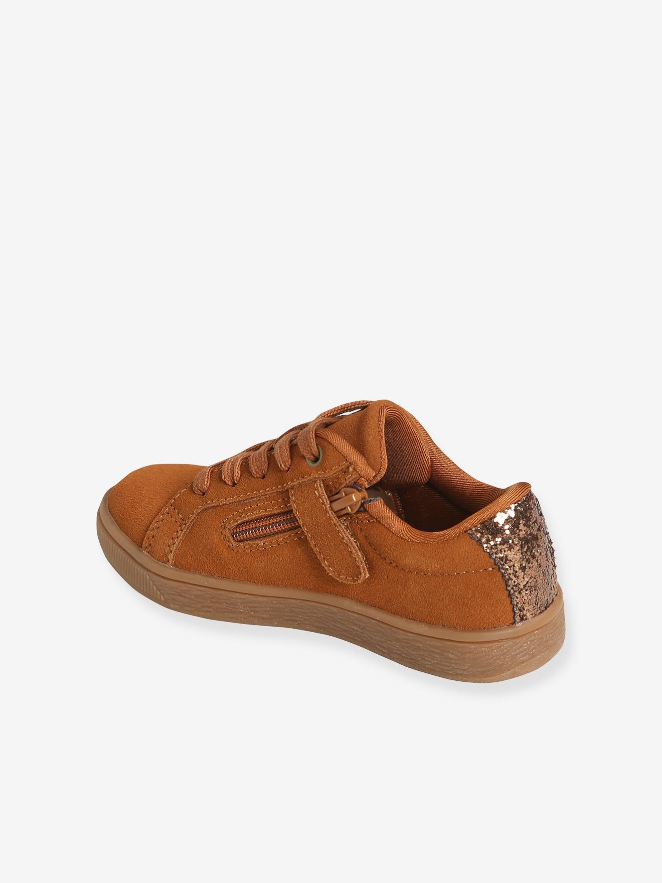 Vertbaudet Mädchen Sneakers, Reißverschluss - camelfarben