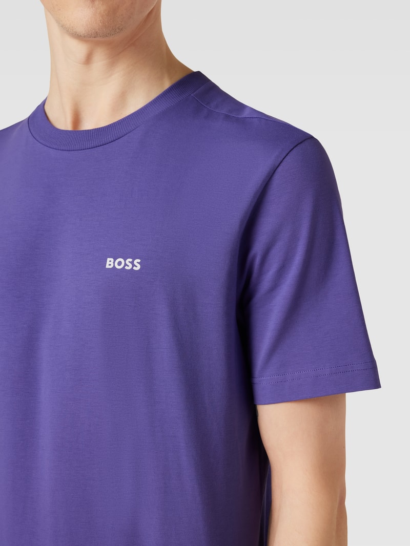 T-Shirt mit Label-Print in lila