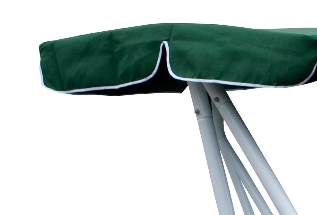 DEGAMO Hollywoodschaukel MIAMI, 4-Sitzer, 1 tlg., 4-sitzer 228cm, Liegefunktion, Gestell weiss, Bezüge weiss/grün