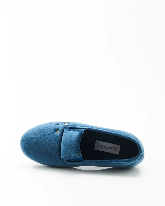 Ballerines brodées aspect velours