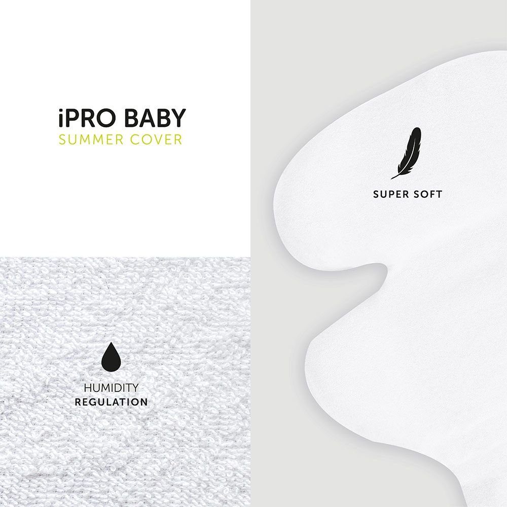 Hauck Autokindersitz Hauck Sommerbezug für Babyschale iPro Baby - Weiß, Sommerbezug für Babyschale iPro Baby weich, atmungsaktiv