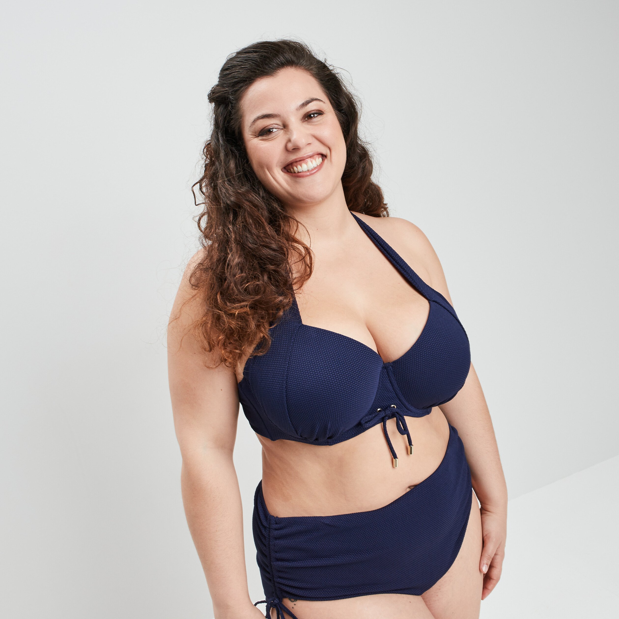 Haut de maillot de bain bleu foncé femme grande taille | La Halle