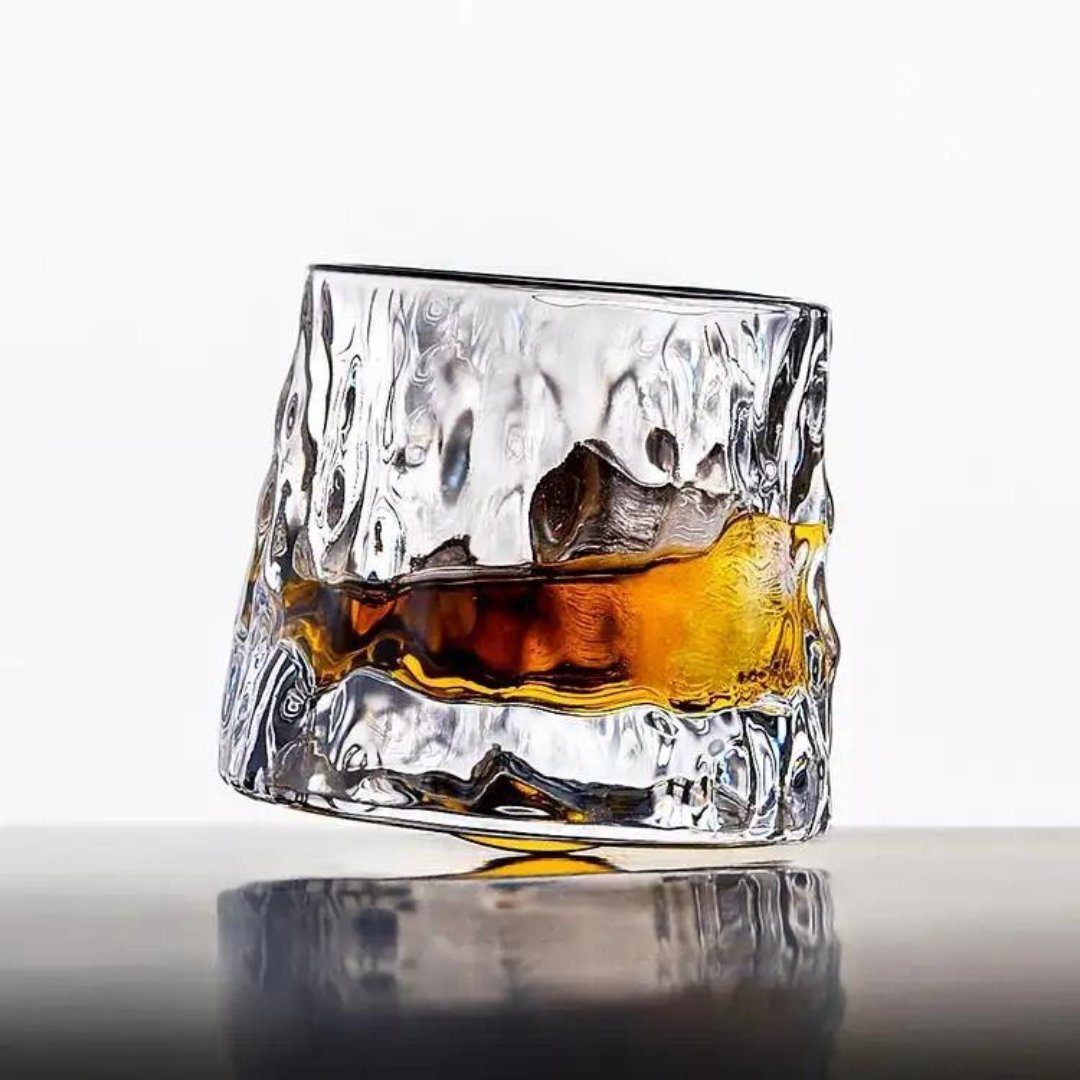 Zoha Whiskyglas Whisky Iceberg - Glas Wasserglas Saft - 180 ml, Glas, Bewegbar - Trinkglas Cocktailgläser Eiskaffeegläser Tee Saft