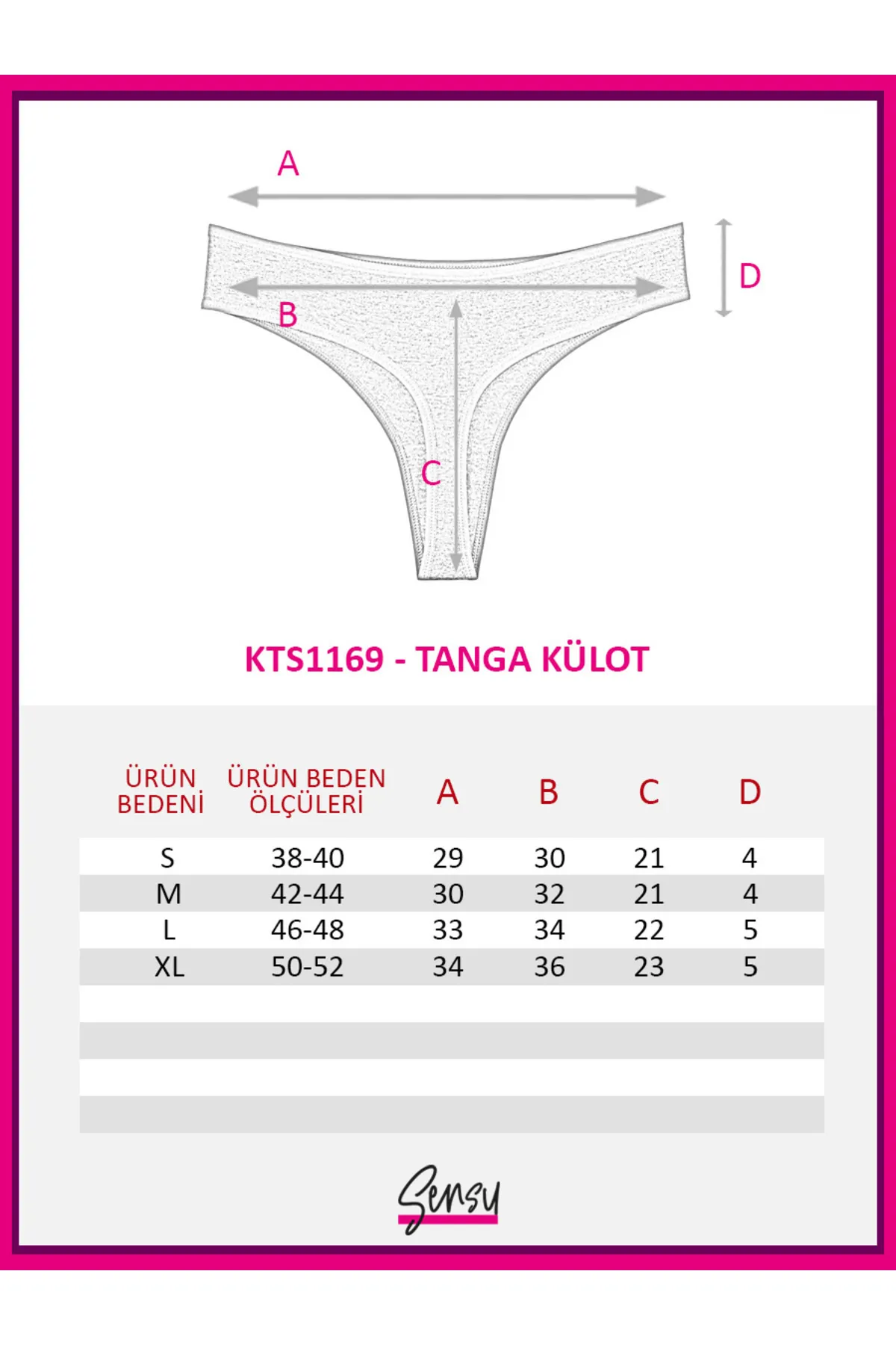 Sensu  6-teiliges brasilianisches Tanga-Set für Damen – Kts1169