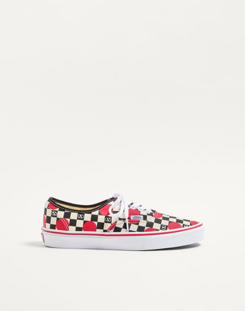 Valentino Garavani og Vans Low-Top Sneaker i stof med V-logo skakbrætprint og polkaprikker