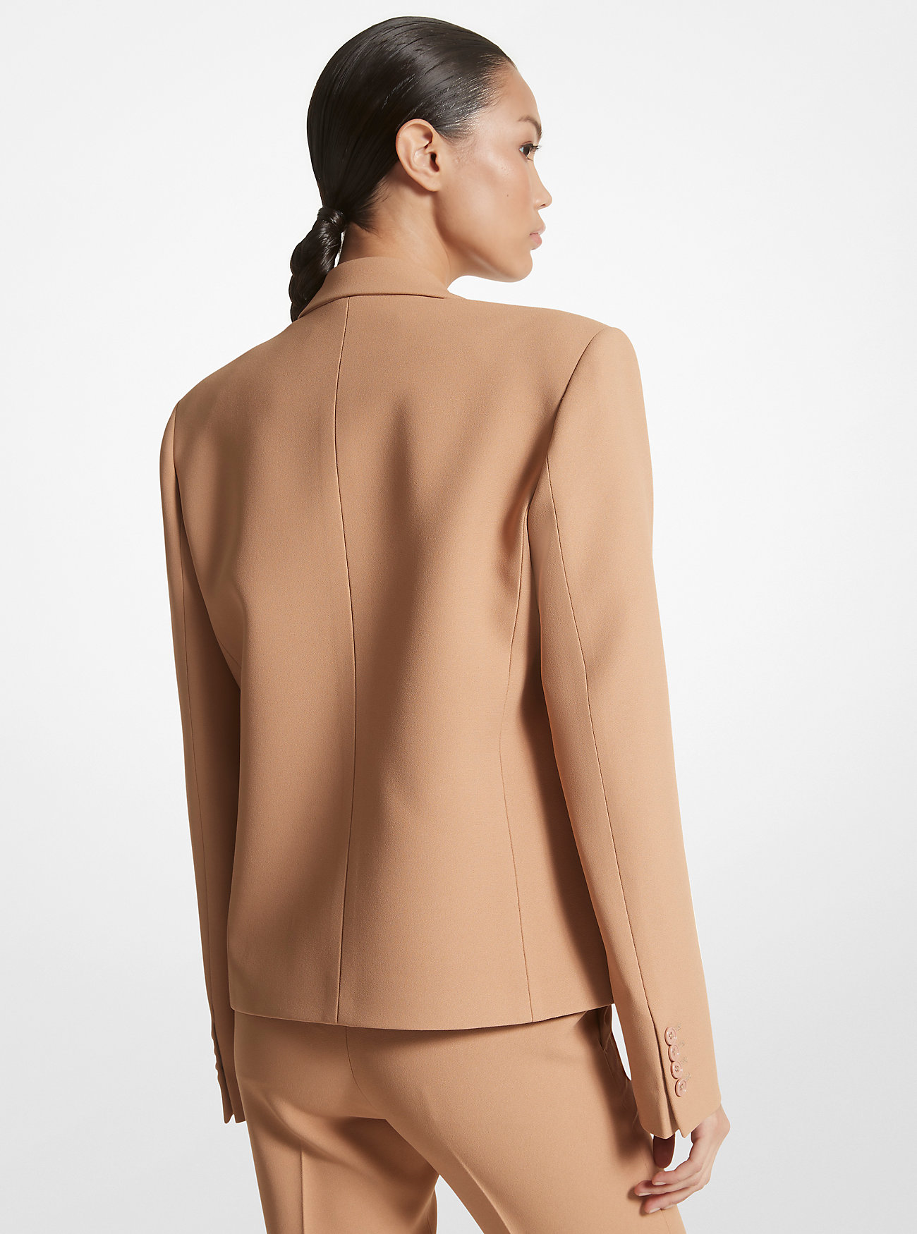Double Crepe Sablé Cropped Jacket - SUNTAN