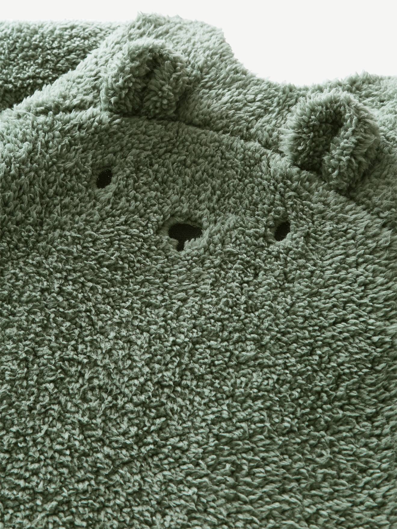 Vertbaudet Baby Winterschlafsack GRÜNER WALD, Ärmel abnehmbar Oeko Tex - braun/bär