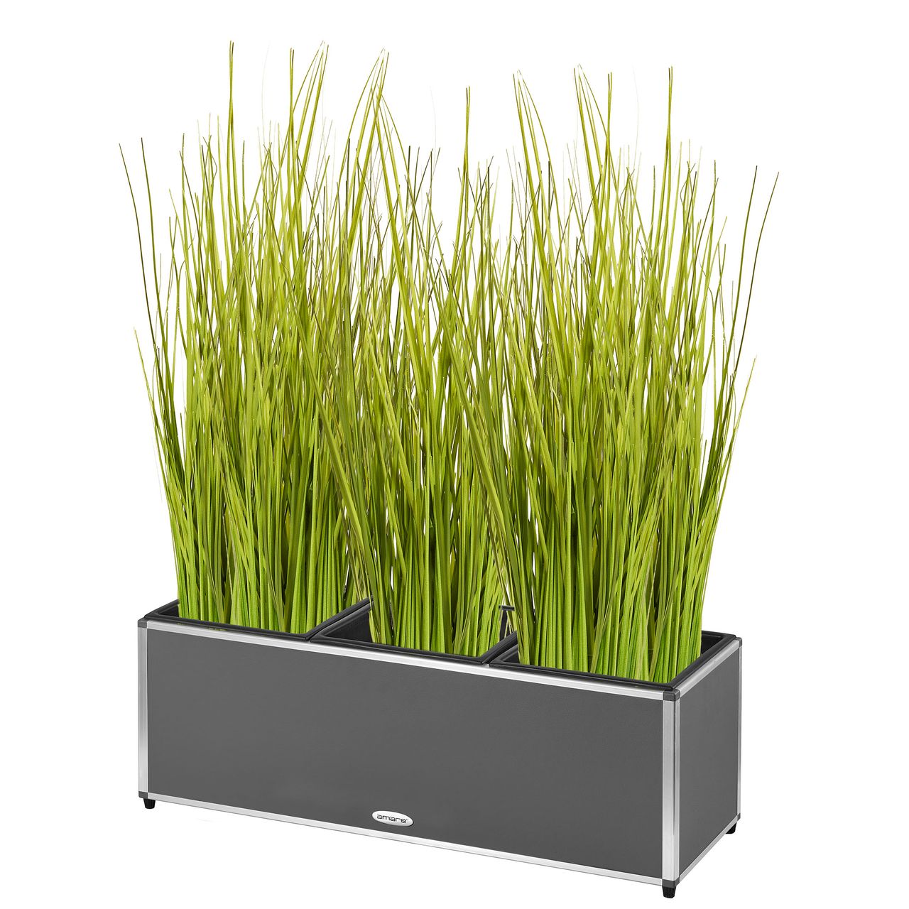 Weles AMARE Fiberglas Design Pflanzgefäß PUR 27,5 x 80,5 x 27,5 cm, grau