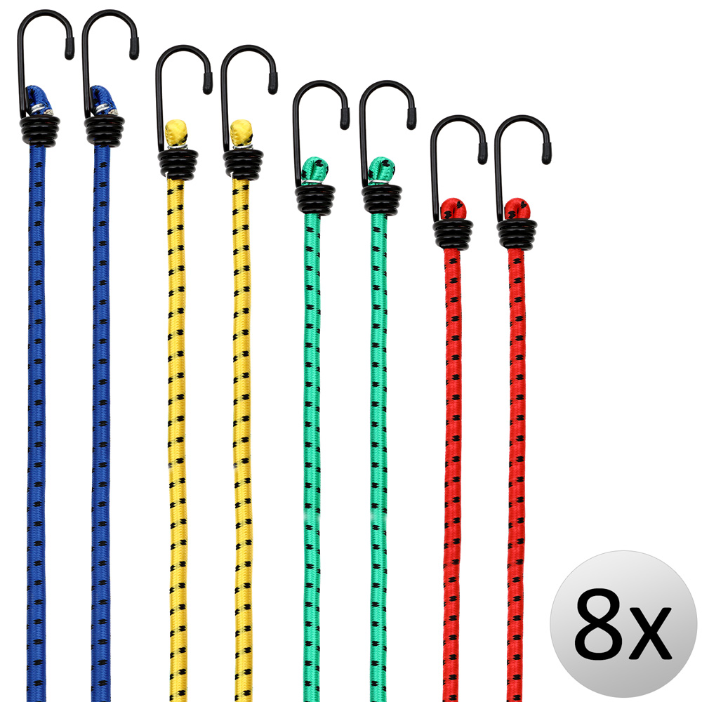 DEUBA Spanngummi Expander 8 tlg 40-100cm x 0,8cm blau / gelb / grün / rot