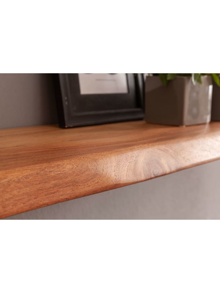 KADIMA DESIGN Wandregal mit Baumkante Massivholz 80 cm, Design Schweberegal günstig kaufen