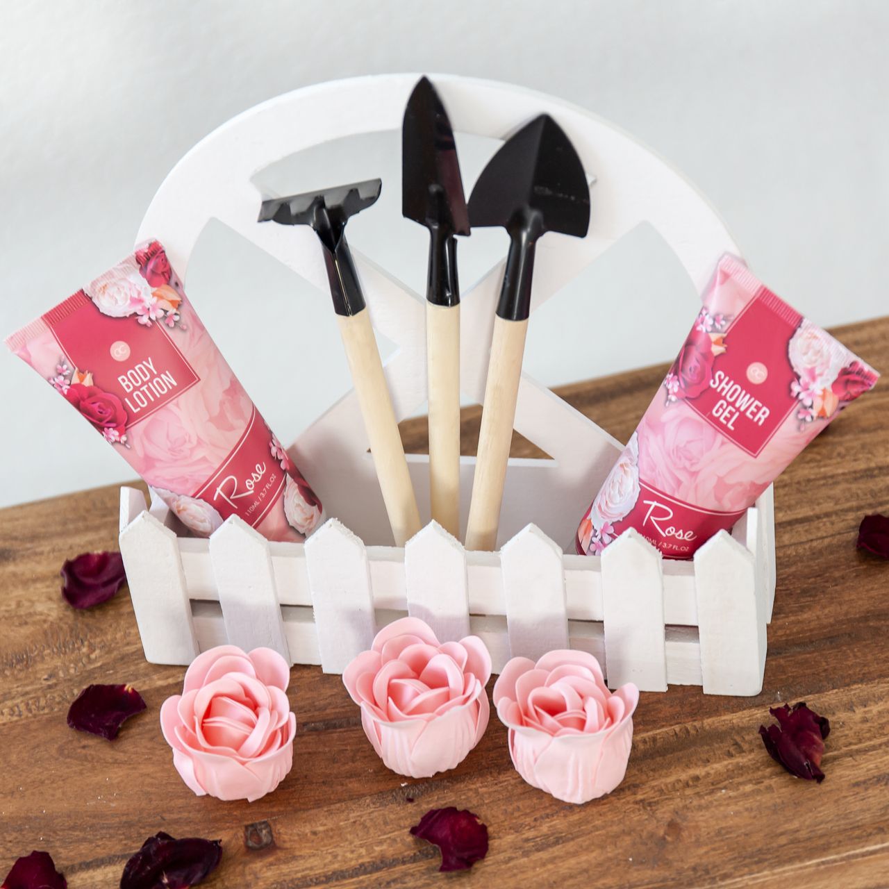 accentra Badeset ROSE COLLECTION in Aufbewahrungsbox aus Holz