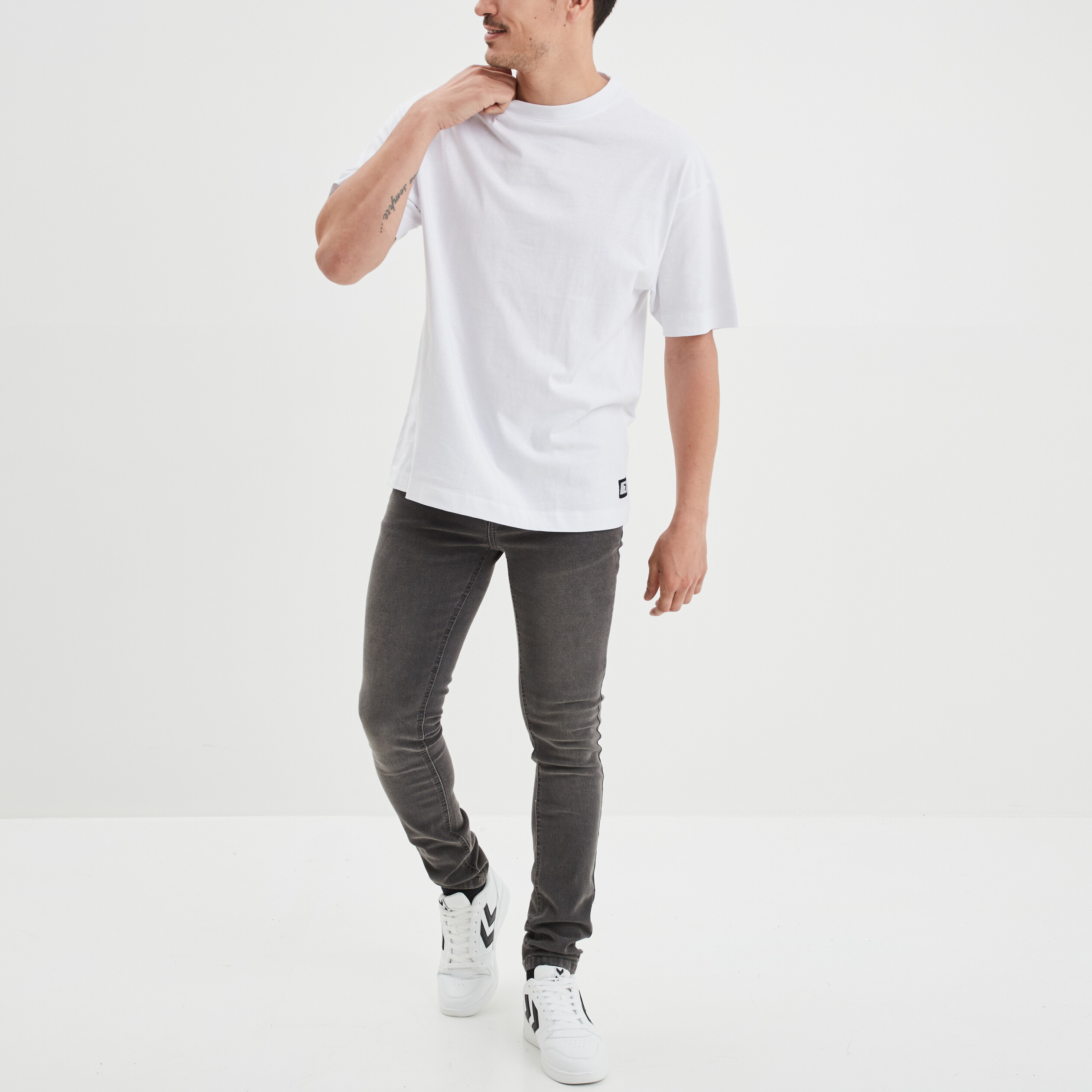 T-shirt oversize manches courtes Liberto blanc homme | La Halle