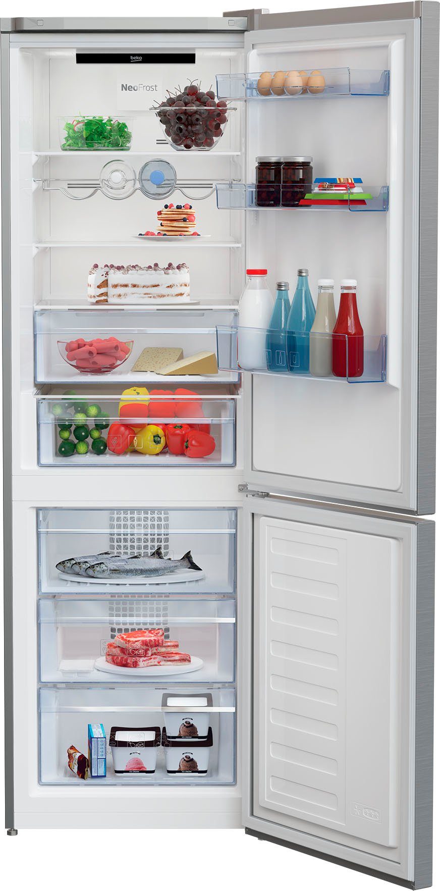 BEKO Kühl-/Gefrierkombination RCNA366E60XBN, 185,2 cm hoch, 59,5 cm breit