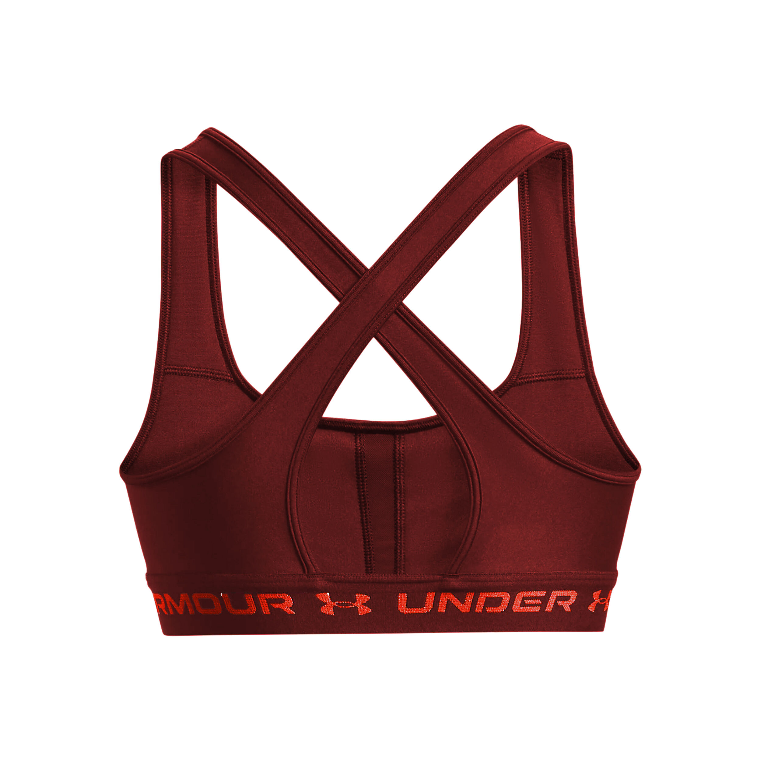 Crossback Mid Sport-BH Damen - Dunkelrot, Rot