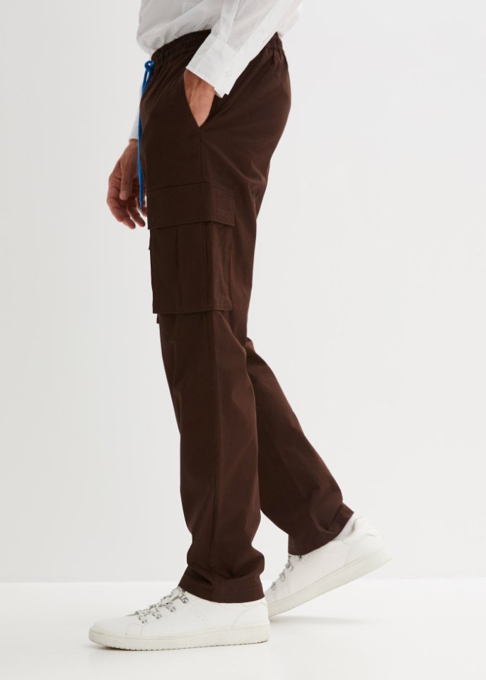 Slim Fit Schlupf-Cargohose, Straight