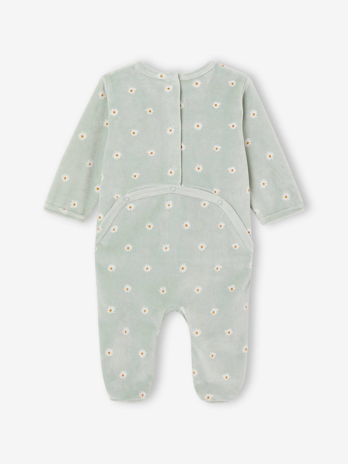 Vertbaudet 2er-Pack Baby Samt-Strampler Oeko-Tex - hellgelb