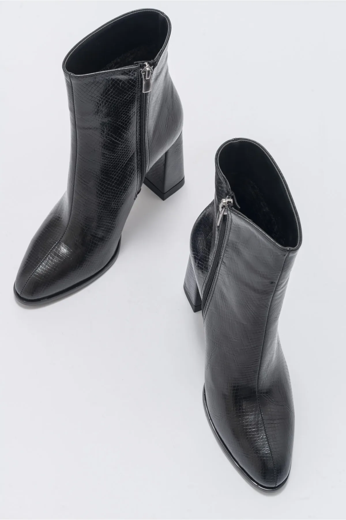 LuviShoes  Jewel Black Print Damen-Stiefel mit Absatz