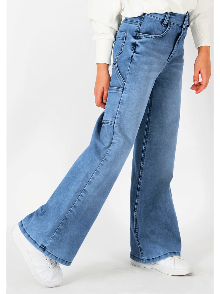 Blue Effect Wide Leg Jeans Worker Style slim fit in medium blue günstig kaufen