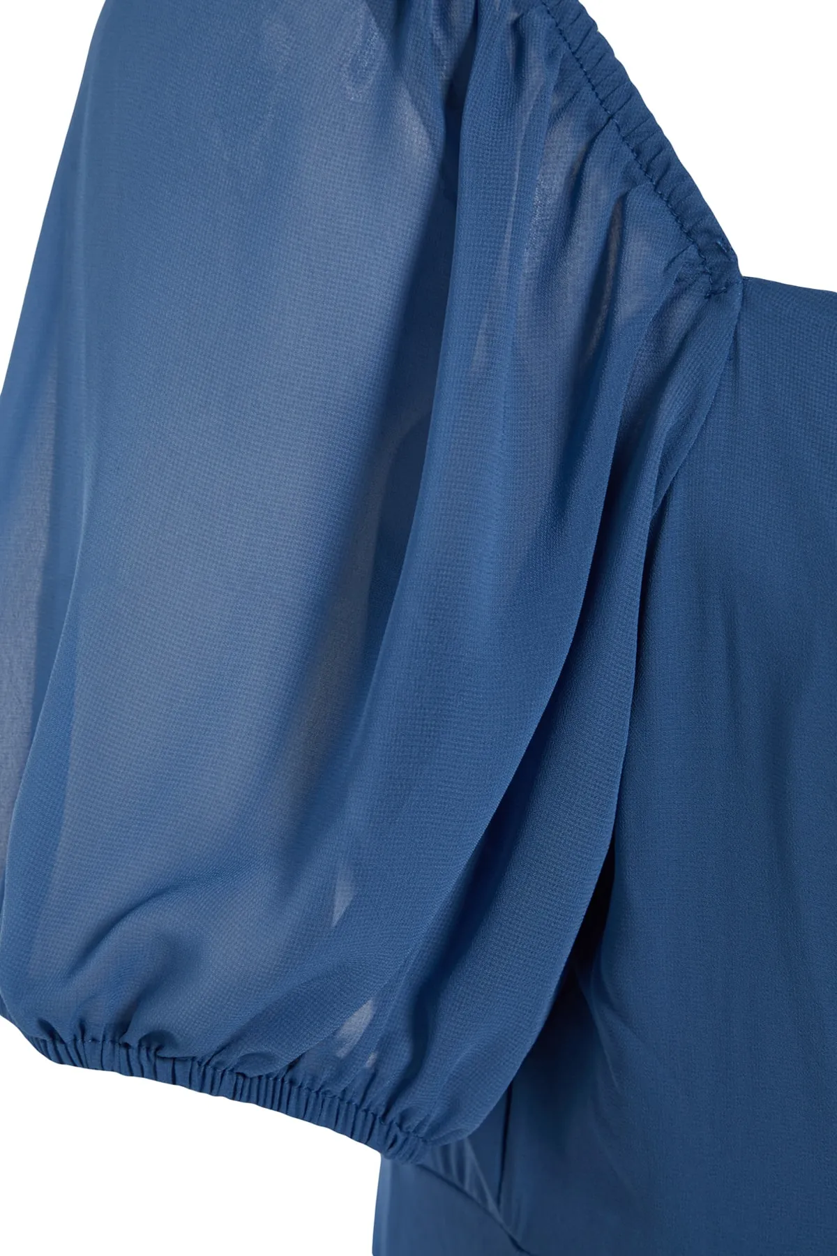 Trendyol Curve  Blaues gewebtes Kleid mit Schlitz TBBSS22AH0012