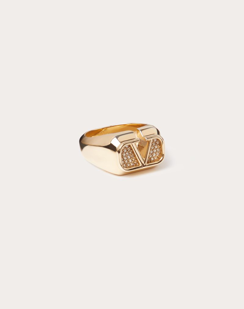 VLOGO SIGNATURRING I METAL OG SWAROVSKI ® KRYSTALER