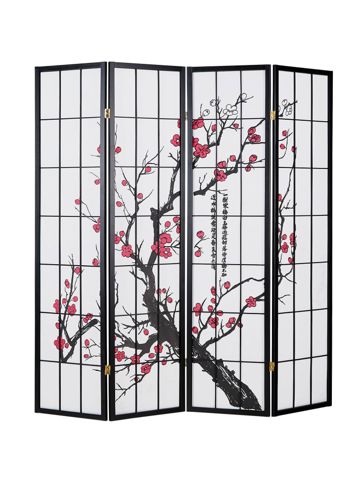 Homestyle4u 4-tlg. Paravent in Schwarz 176x179 günstig kaufen onesize