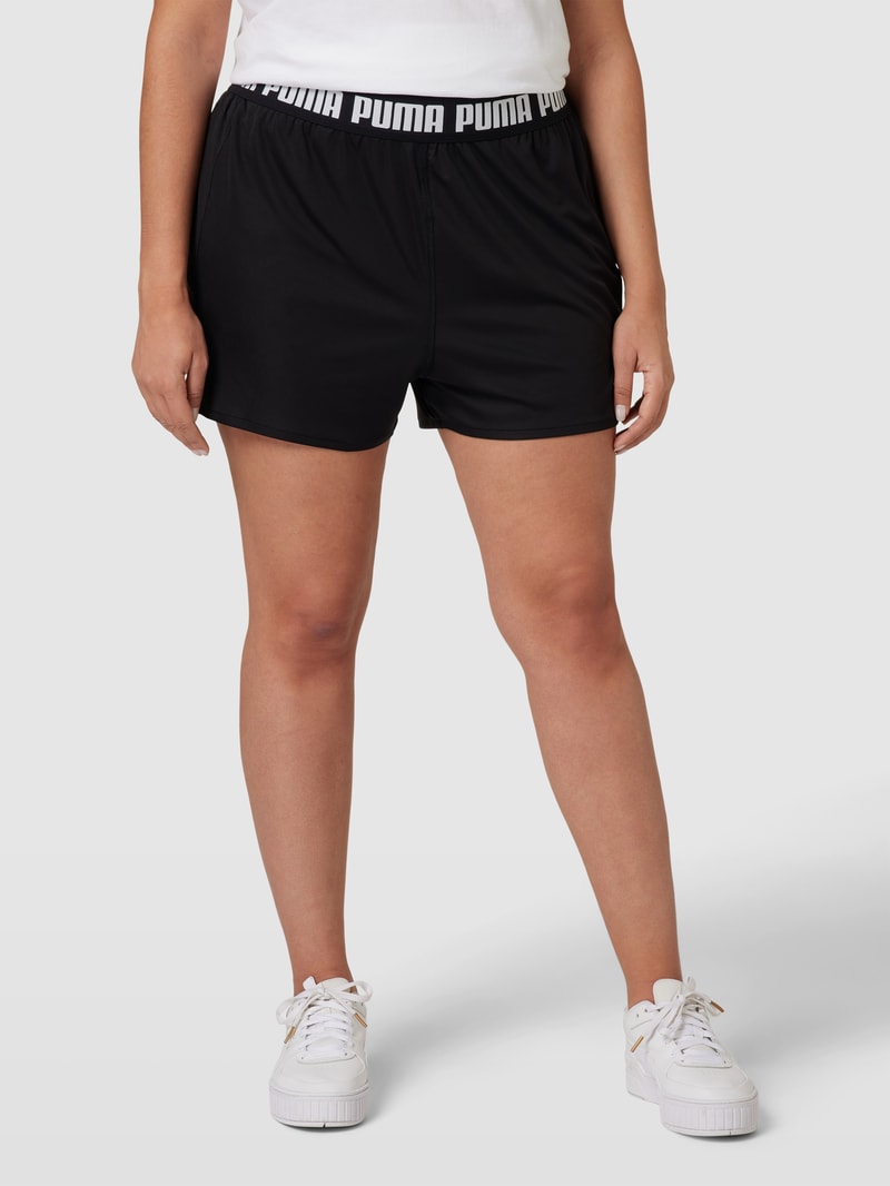 Sweatshorts mit Label-Details in schwarz