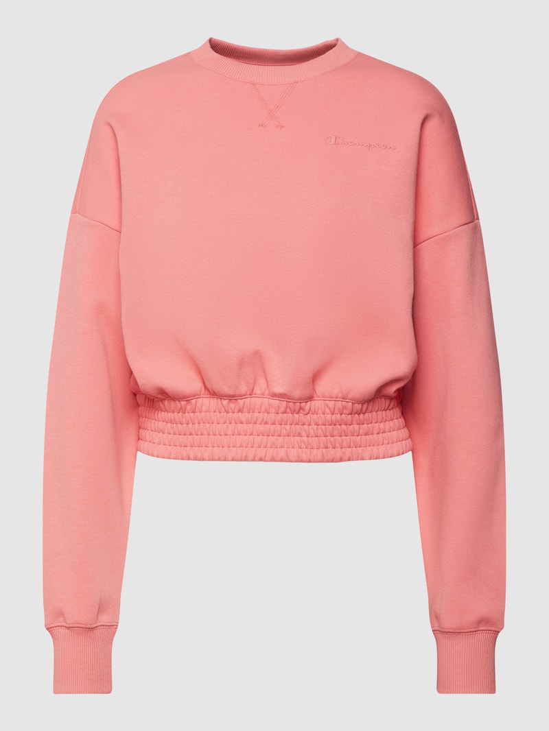 Cropped Sweatshirt mit Label-Details in fuchsia