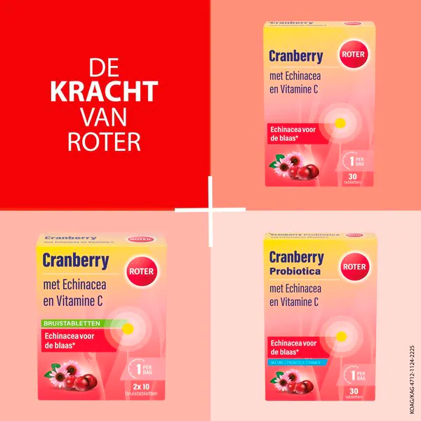 Tablety Roter s brusnicami, vitamínom C a echinaceou 30 kusov